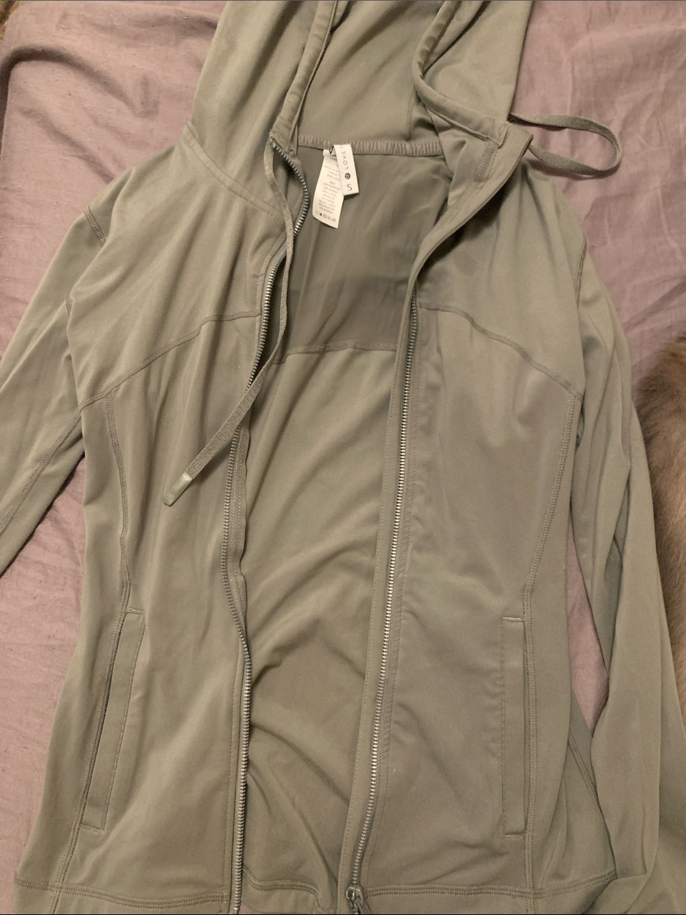 Light Olive Green Women's Zip-Up Hooded Jacket